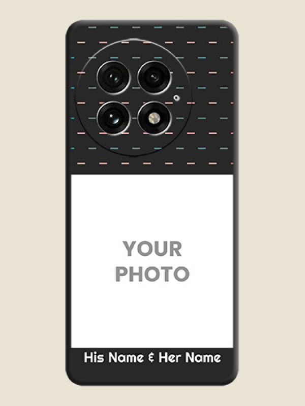 Custom Line Pattern Design with Text On Space Black Custom Soft Matte Mobile Back Cover - OnePlus 13 5G - alternate view