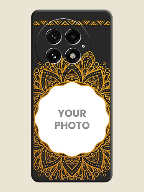 Custom Round Image with Floral Design On Space Black Custom Soft Matte Mobile Back Cover - OnePlus 13 5G - alternate view