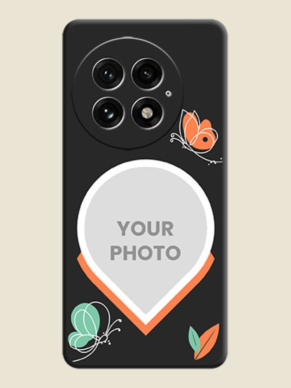 Custom Upload Pic With Simple Butterly Design On Space Black Custom Soft Matte Mobile Back Cover - OnePlus 13 5G - alternate view