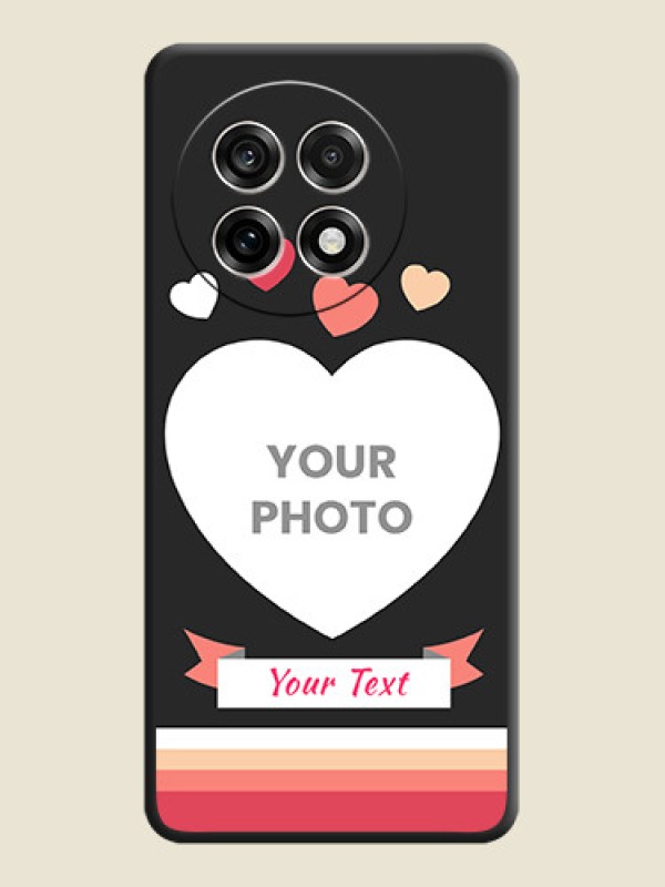 Custom Love Shaped Photo with Colorful Stripes On Space Black Custom Soft Matte Mobile Back Cover - OnePlus 13R 5G - alternate view