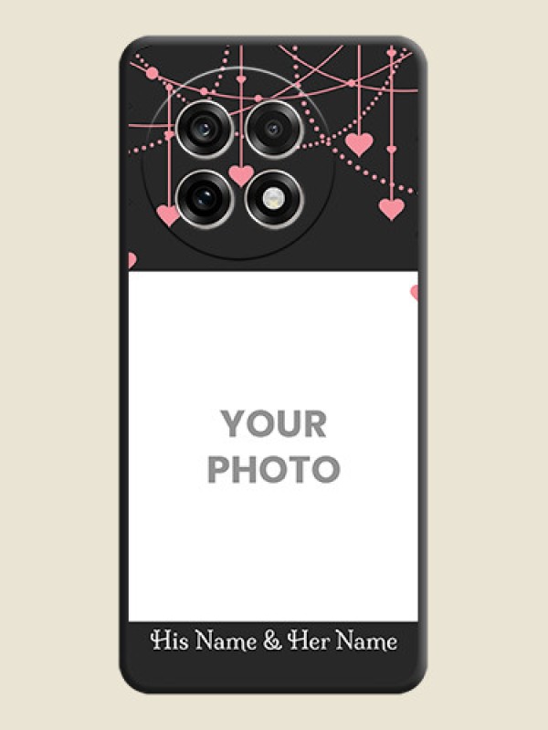 Custom Pink Love Hangings with Text On Space Black Custom Soft Matte Mobile Back Cover - OnePlus 13R 5G - alternate view