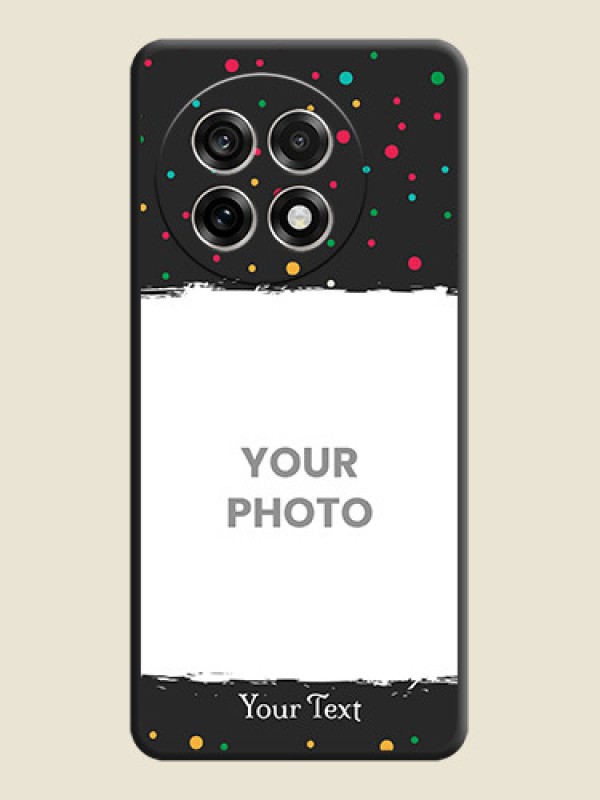 Custom Multicolor Dotted Pattern with Text On Space Black Custom Soft Matte Mobile Back Cover - OnePlus 13R 5G - alternate view