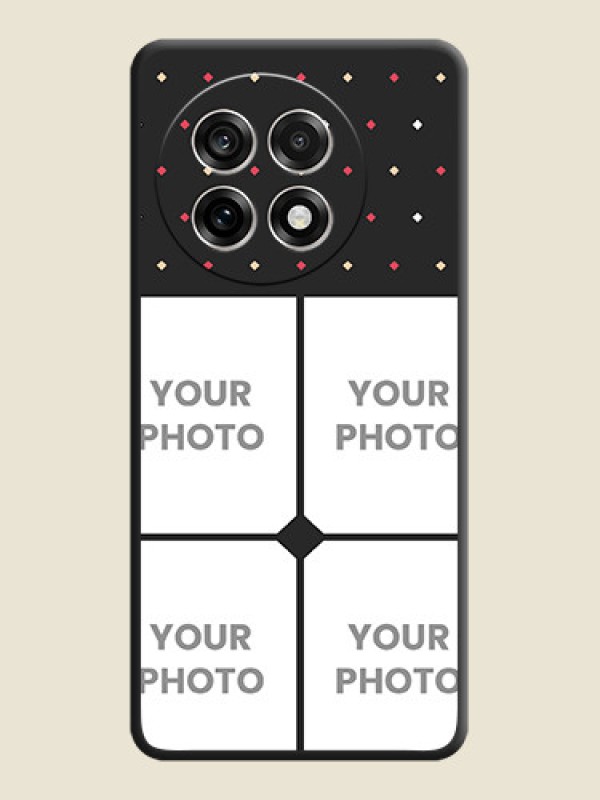Custom Multicolor Dotted Pattern with 4 Image Holder On Space Black Custom Soft Matte Mobile Back Cover - OnePlus 13R 5G - alternate view