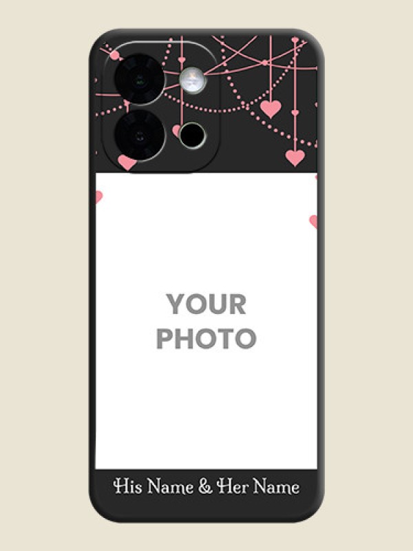 Custom Pink Love Hangings with Text On Space Black Custom Soft Matte Mobile Back Cover - OnePlus 13s 5G - alternate view
