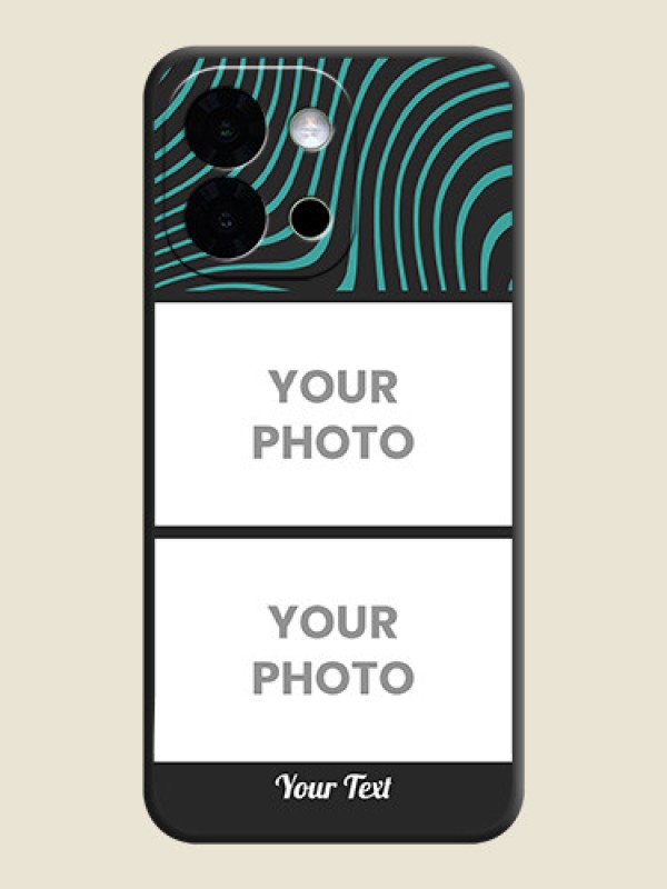 Custom Wave Pattern with 2 Image Holder On Space Black Custom Soft Matte Mobile Back Cover - OnePlus 13s 5G - alternate view