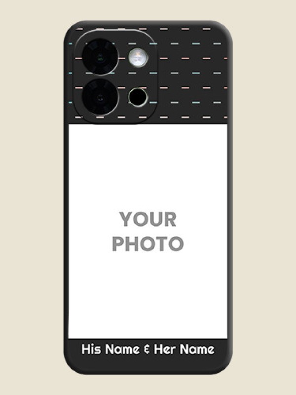 Custom Line Pattern Design with Text On Space Black Custom Soft Matte Mobile Back Cover - OnePlus 13s 5G - alternate view