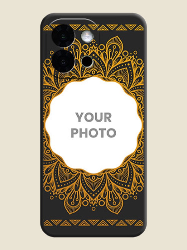 Custom Round Image with Floral Design On Space Black Custom Soft Matte Mobile Back Cover - OnePlus 13s 5G - alternate view