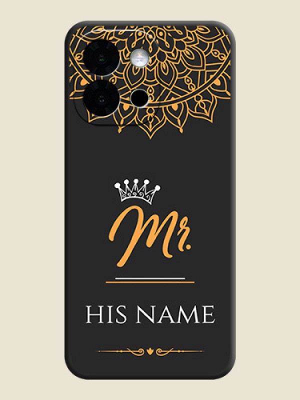 Custom Mr Name with Floral Design On Space Black Custom Soft Matte Mobile Back Cover - OnePlus 13s 5G - alternate view