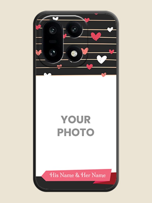 Custom Love Pattern with Name on Pink Ribbon on Photo On Space Black Custom Soft Matte Mobile Back Cover - OnePlus 15 5G - alternate view