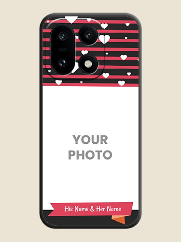 Custom White Color Love Symbols with Pink Lines Pattern On Space Black Custom Soft Matte Mobile Back Cover - OnePlus 15 5G - alternate view