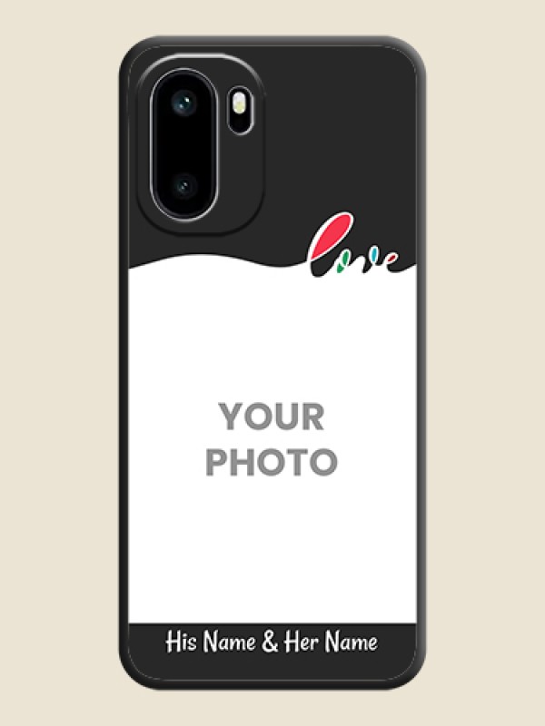 Custom Fall in Love Pattern with Picture on Photo On Space Black Custom Soft Matte Mobile Back Cover - OnePlus 15R 5G - alternate view