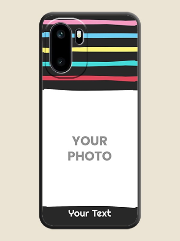 Custom Multicolor Lines with Image On Space Black Custom Soft Matte Mobile Back Cover - OnePlus 15R 5G - alternate view