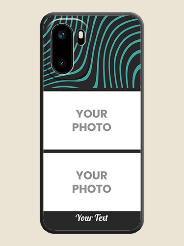 Custom Wave Pattern with 2 Image Holder On Space Black Custom Soft Matte Mobile Back Cover - OnePlus 15R 5G - alternate view