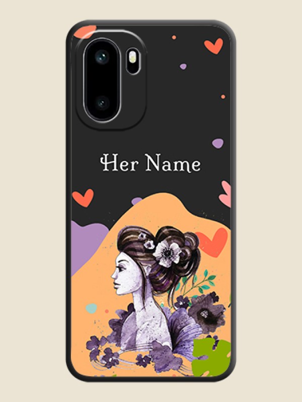Custom Namecase For Her With Fancy Lady Image On Space Black Custom Soft Matte Mobile Back Cover - OnePlus 15R 5G - alternate view