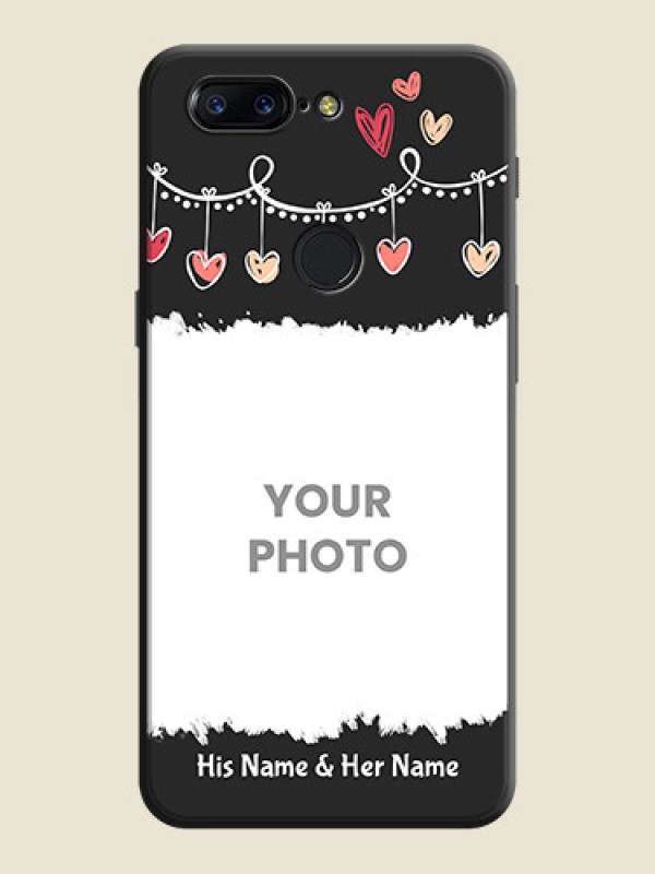 Custom Pink Love Hangings with Name on Space Black Custom Soft Matte Phone Cases - OnePlus 5T - alternate view