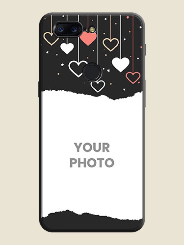 Custom Love Hangings with Splash Wave Picture on Space Black Custom Soft Matte Phone Back Cover - OnePlus 5T - alternate view