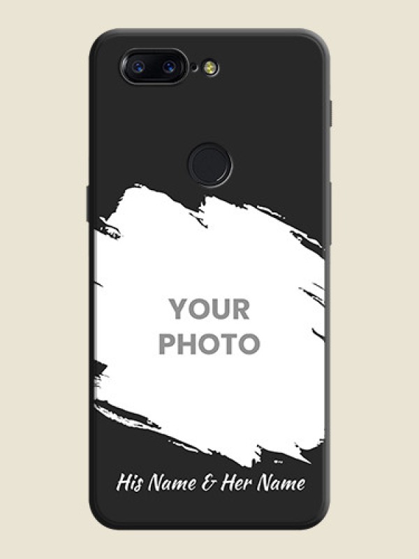 Custom Grunge Brush Strokes - Photo on Space Black Soft Matte Back Cover - OnePlus 5T - alternate view