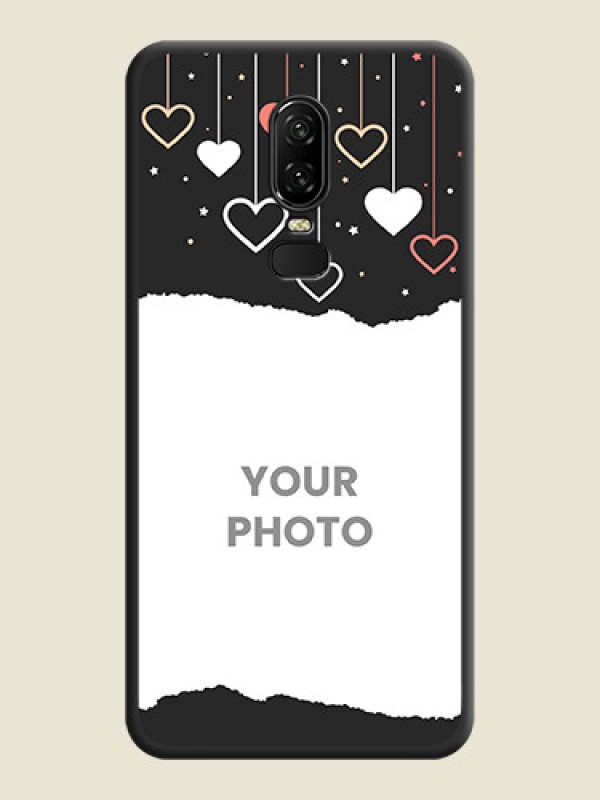 Custom Love Hangings with Splash Wave Picture on Space Black Custom Soft Matte Phone Back Cover - OnePlus 6 - alternate view