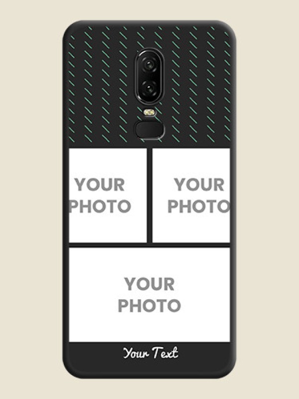 Custom Cross Dotted Pattern with 2 Image Holder  on Personalised Space Black Soft Matte Cases - OnePlus 6 - alternate view