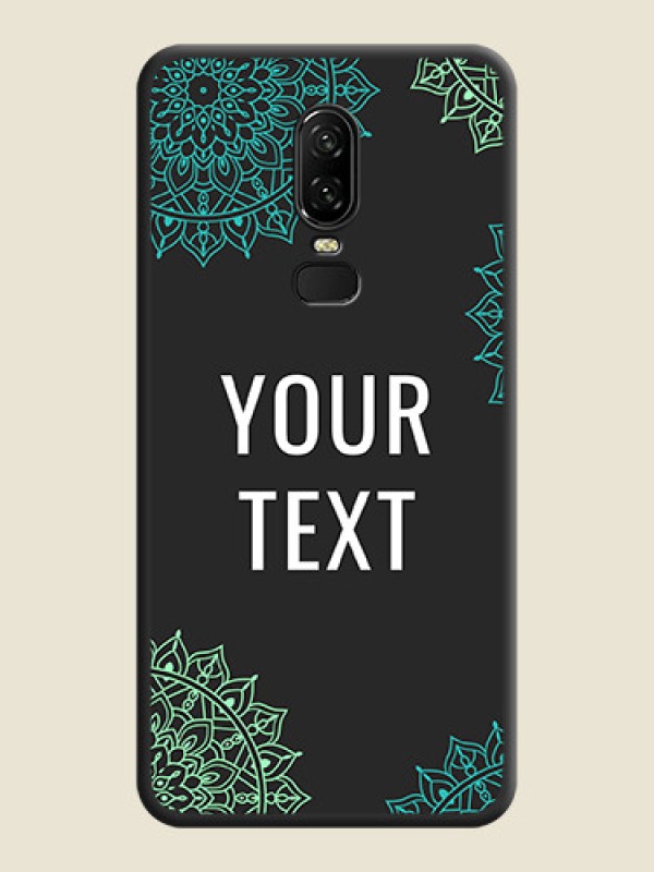 Custom Your Name with Floral Design on Space Black Custom Soft Matte Back Cover - OnePlus 6 - alternate view