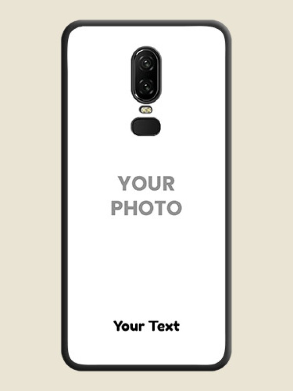 Custom Full Single Pic Upload With Text On Space Black Personalized Soft Matte Phone Covers -Oneplus 6 - alternate view
