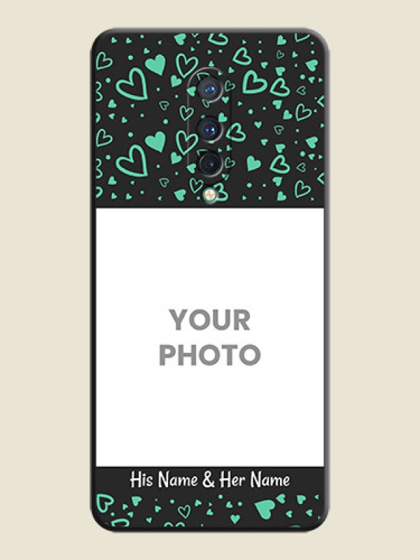 Custom Sea Green Indefinite Love Pattern - Photo on Space Black Soft Matte Mobile Cover - OnePlus 8 - alternate view