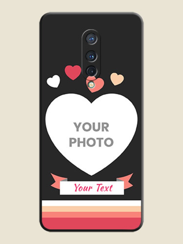 Custom Love Shaped Photo with Colorful Stripes on Personalised Space Black Soft Matte Cases - OnePlus 8 - alternate view