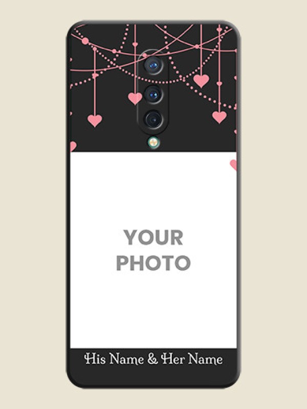 Custom Pink Love Hangings with Text on Space Black Custom Soft Matte Back Cover - OnePlus 8 - alternate view