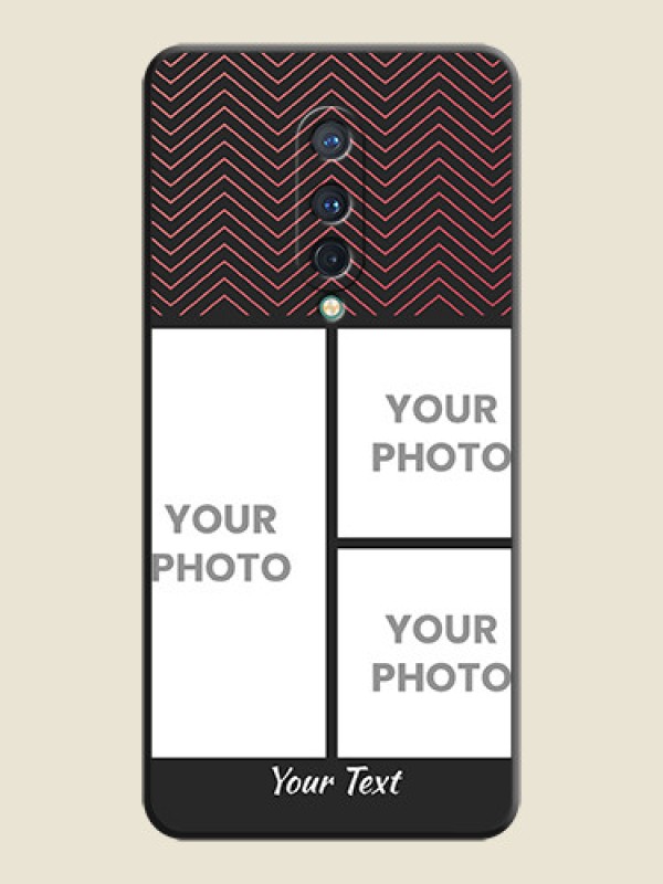 Custom Wave Pattern with 3 Image Holder on Space Black Custom Soft Matte Back Cover - OnePlus 8 - alternate view