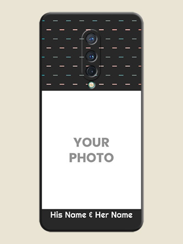 Custom Line Pattern Design with Text on Space Black Custom Soft Matte Phone Back Cover - OnePlus 8 - alternate view