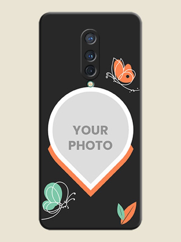 Custom Upload Pic With Simple Butterly Design On Space Black Personalized Soft Matte Phone Covers -Oneplus 8 - alternate view