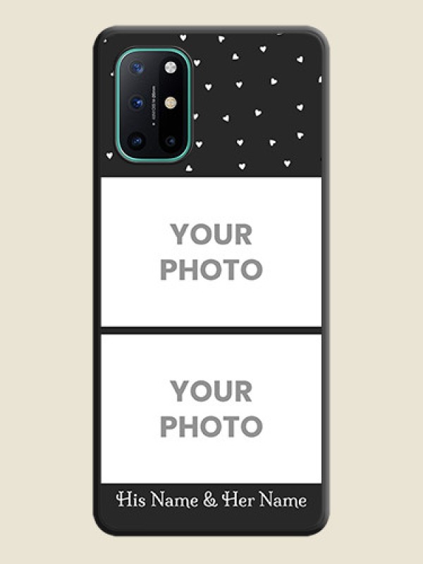 Custom Miniature Love Symbols with Name on Space Black Custom Soft Matte Back Cover - OnePlus 8T - alternate view