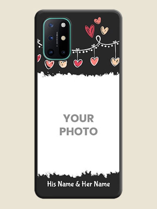 Custom Pink Love Hangings with Name on Space Black Custom Soft Matte Phone Cases - OnePlus 8T - alternate view