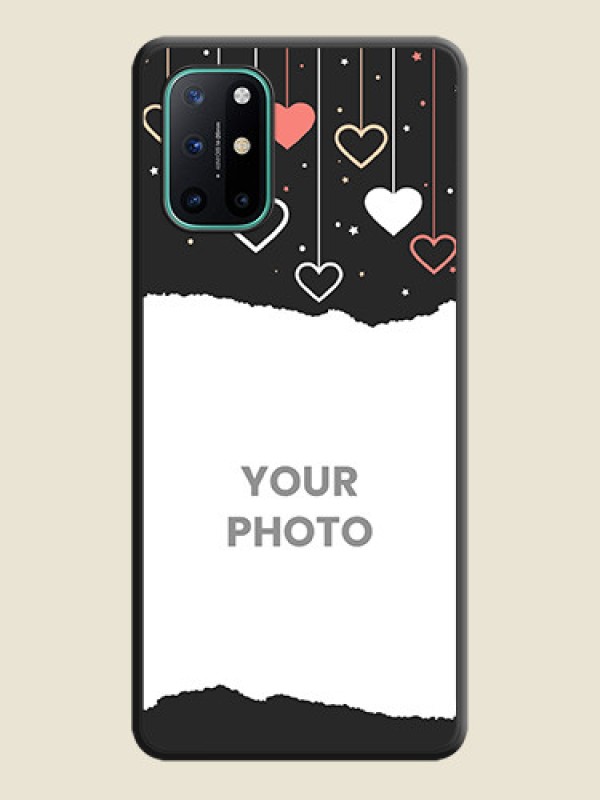 Custom Love Hangings with Splash Wave Picture on Space Black Custom Soft Matte Phone Back Cover - OnePlus 8T - alternate view