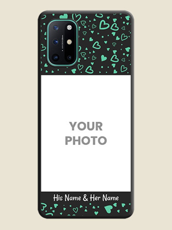 Custom Sea Green Indefinite Love Pattern on Photo on Space Black Soft Matte Mobile Cover - OnePlus 8T - alternate view