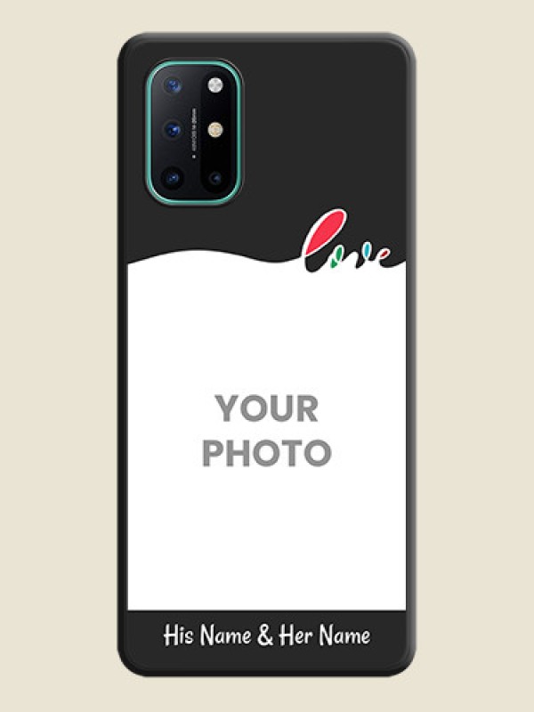 Custom Fall in Love Pattern with Picture on Photo on Space Black Soft Matte Mobile Case - OnePlus 8T - alternate view