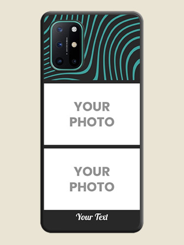 Custom Wave Pattern with 2 Image Holder on Space Black Personalized Soft Matte Phone Covers - OnePlus 8T - alternate view