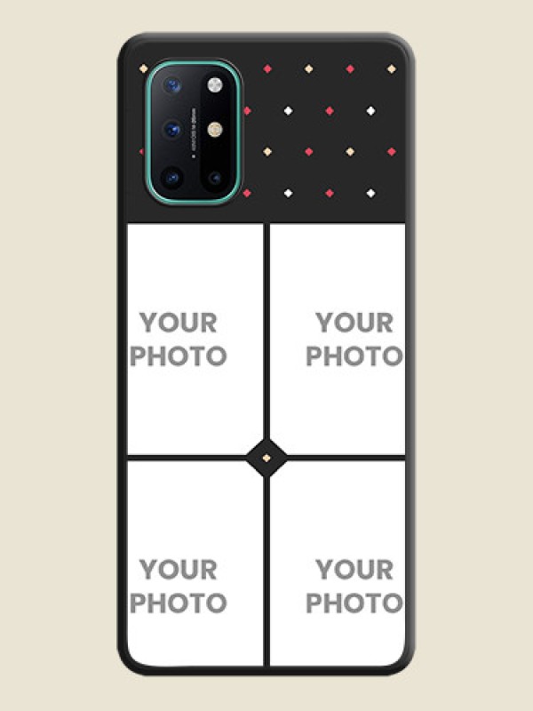 Custom Multicolor Dotted Pattern with 4 Image Holder on Space Black Custom Soft Matte Phone Cases - OnePlus 8T - alternate view