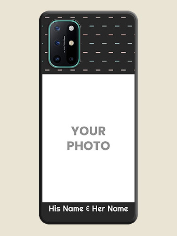Custom Line Pattern Design with Text on Space Black Custom Soft Matte Phone Back Cover - OnePlus 8T - alternate view