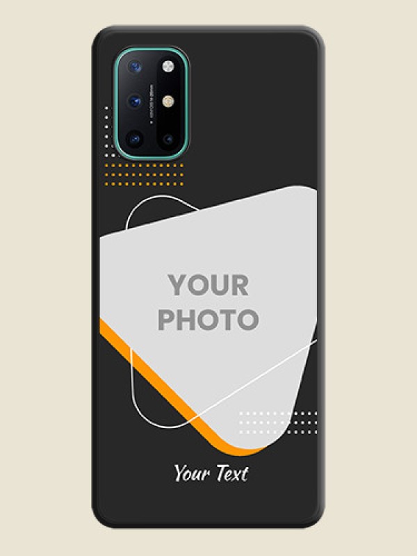 Custom Yellow Triangle on Photo on Space Black Soft Matte Phone Cover - OnePlus 8T - alternate view
