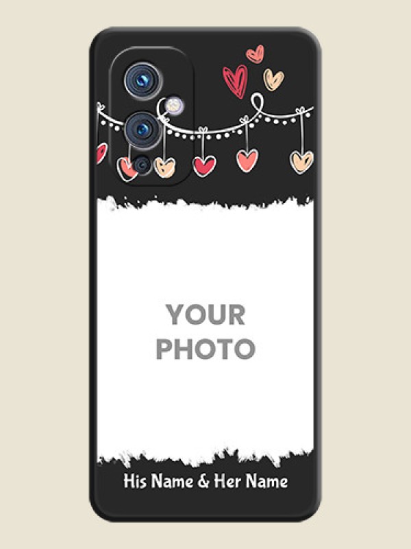 Custom Pink Love Hangings with Name on Space Black Custom Soft Matte Phone Cases - Oneplus 9 5G - alternate view