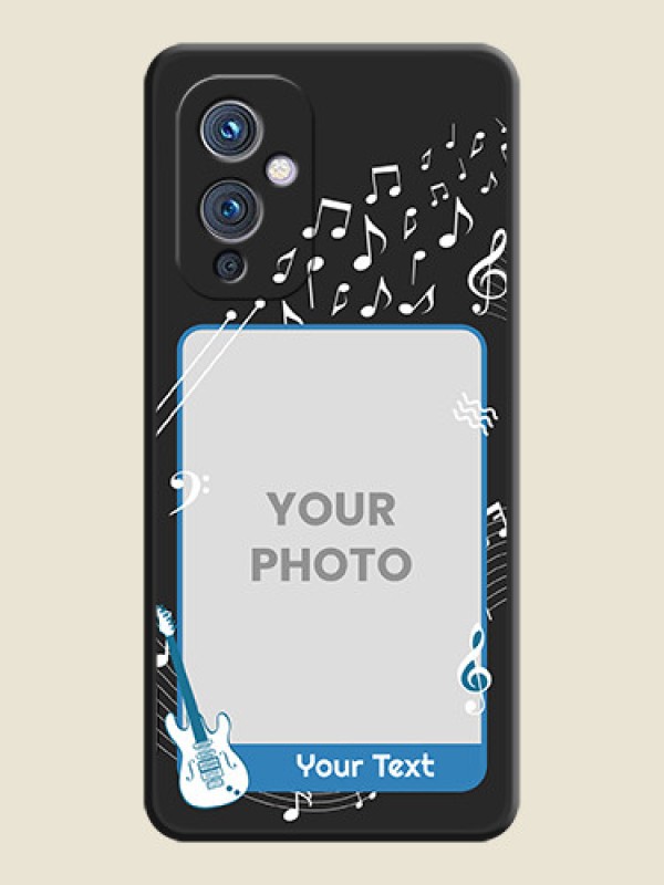 Custom Musical Theme Design with Text on Photo on Space Black Soft Matte Mobile Case - Oneplus 9 5G - alternate view