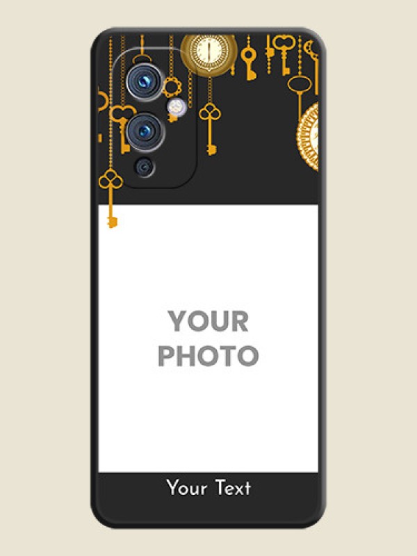 Custom Decorative Design with Text on Space Black Custom Soft Matte Back Cover - Oneplus 9 5G - alternate view