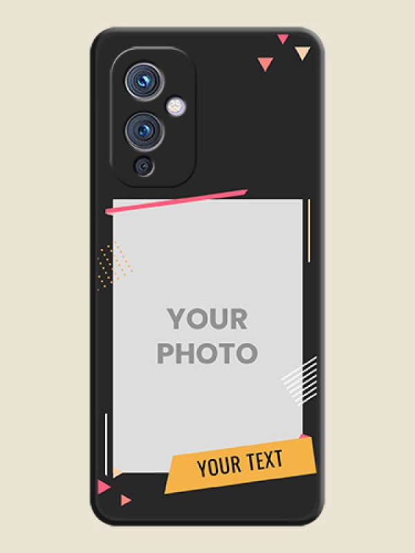 Custom Photo Frame with Triangle Small Dots on Photo on Space Black Soft Matte Back Cover - Oneplus 9 5G - alternate view