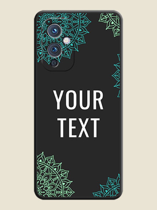 Custom Your Name with Floral Design on Space Black Custom Soft Matte Back Cover - Oneplus 9 5G - alternate view