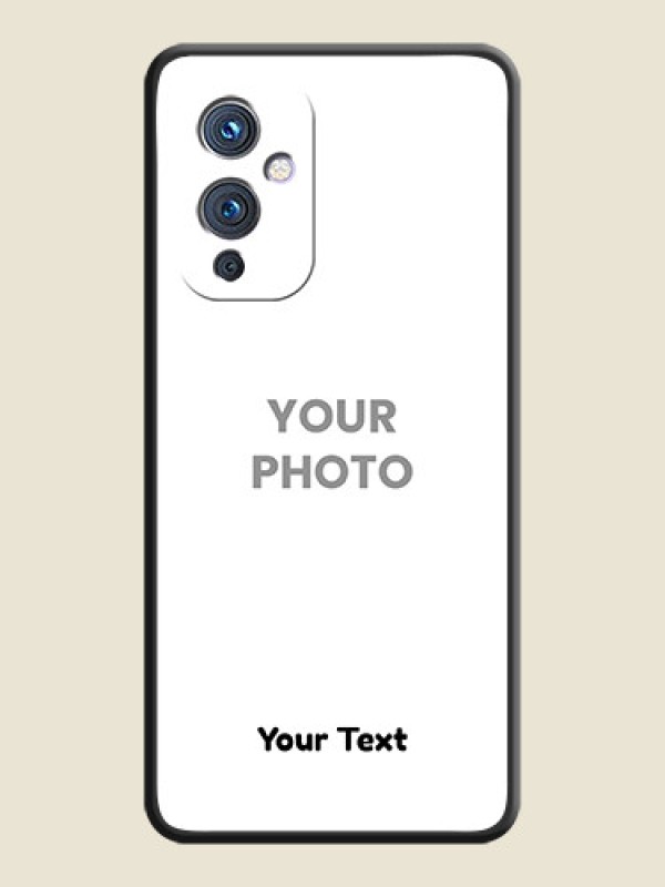 Custom Full Single Pic Upload With Text On Space Black Personalized Soft Matte Phone Covers -Oneplus 9 5G - alternate view