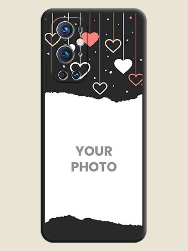 Custom Love Hangings with Splash Wave Picture on Space Black Custom Soft Matte Phone Back Cover - Oneplus 9 Pro 5G - alternate view
