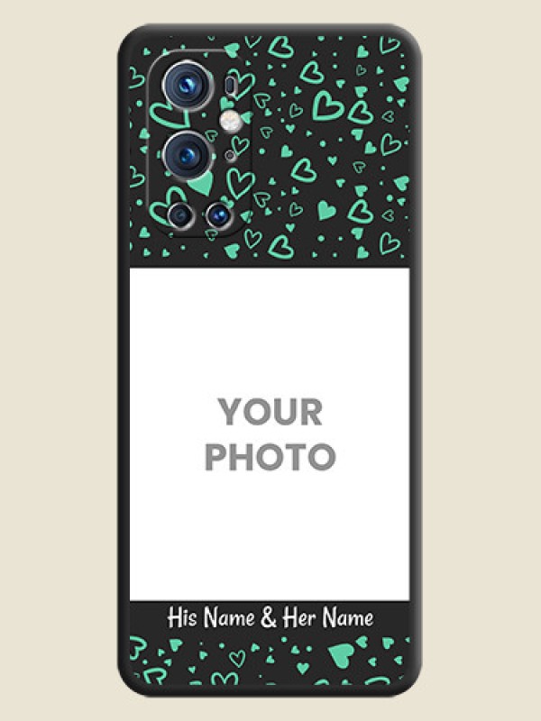 Custom Sea Green Indefinite Love Pattern on Photo on Space Black Soft Matte Mobile Cover - Oneplus 9 Pro 5G - alternate view
