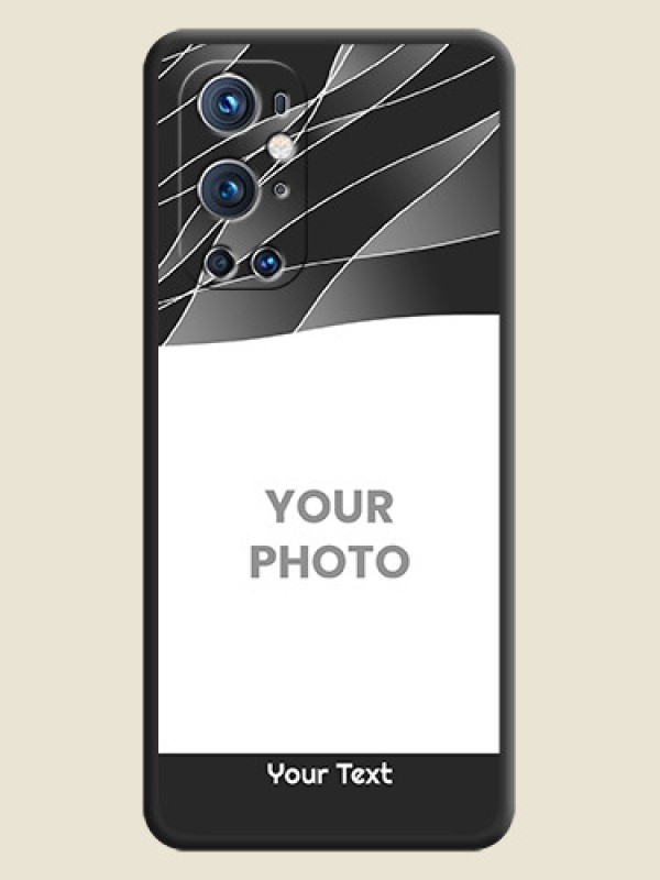 Custom Mixed Wave Lines on Photo on Space Black Soft Matte Mobile Cover - Oneplus 9 Pro 5G - alternate view