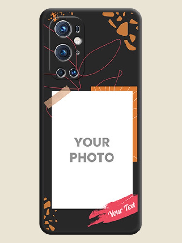 Custom Orange Photo Frame on Space Black Custom Soft Matte Phone Back Cover - Oneplus 9 Pro 5G - alternate view